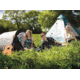 Easy Camp 4-Person Carnival Tipi Tent, Light/Dark Blue, 5709388080158