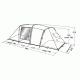 Easy Camp Huntsville Twin Tunnel Tent - 4 Person, 3 Rooms, Light/Dark Blue 120269
