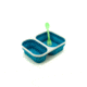 Eco Vessel Collapsible Silicone Double Compartment Lunchbox, Blue, SB2-B