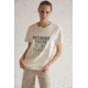 Ecoalf Becausalf T-Shirt - Womens, Light Beige, Large, GATSBECAU8032WW21-050-L