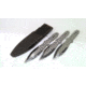 EDEMO Spyderco SpyderThrowers Set of 3 Throwing Knives Plain Edge Fixed Blade Knives 9in, Black, Small, TK01SM, EDEMO1