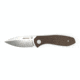 EIKONIC Knife Company Kasador Folding Knife, 2.7in, D2 Steel w/ Rockwell Hardness of 59-60, Micarta Handle, Satin/Brown, 331SBR
