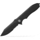 EIKONIC Knife Company Validus 3.78 Folding Drop Point Part Serrated Black PVD M390 Steel Blade, 4.76 Black Textured G10 Handle, VA9BBS