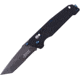 Elite Tactical 8in Folding Knife, 3,5 in, 8Cr13 Stainless Steel, Drop Point, Serrated, Black, ET-1016TB-SO