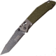 Elite Tactical Rapid Lock Folder, 3.5in Gray Tini Coated Partially Serrated 8Cr13Mov SS Tanto Blade, Green G10 Handle, Aluminum Bolster, ET-1027GN