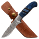 Elk Ridge Drop Point Fixed Blade Knife, 3.75 in, 3Cr13 Stainless Steel Stainless Steel, Blue, ER-200-20BL