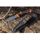 Elk Ridge Trek Fixed Blade Caping Knife, 4in, Stainless Steel 8Cr13MoV, Drop Point, Black/Orange Handle, ER-TKFIX003CS
