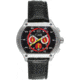 Equipe E719 Dash Mens Watch - Black Leather Strap, Silver Bezel, Black/Red Dial