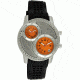 Equipe Q101 Octane Mens Watch - Black Strap, Silver Case, Orange Dials