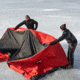 Eskimo 6HD, Pop-Up Portable Shelter, No-Trip Door, Red/Black, 6-Person, 46076