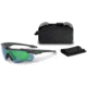 ESS Waterman CrossBladeSTD Sunglasses, Carbon Gray Frame, Polarized Mirrored Green Lens, Large, EE9032-29