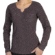 ExOfficio Go-To Stripe Pocket Tee Long Sleeve - Women's -Antique/Dark Charcoal-X-Small