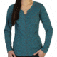 ExOfficio Go-To Stripe Pocket Tee Long Sleeve - Women's -Aquatic/Dark Charcoal-Small