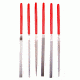 EZE-LAP 6 Fine File Set, Hand, Crossing, Barrette, Round Edge Joint, Slitting, Pippin, Red, 607F