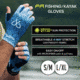 Filthy Anglers Fingerless Fishing Gloves, Scale Blue, Large/Extra Large, GV-SCALES-L