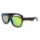 Filthy Anglers Fox Polarized Sunglasses w/ Green Mirror, Matte Black/ Brushed Silver, FOXBSB03P-G