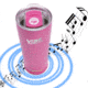 Fireside Outdoor Vibe Tumbler With Water-Resistant Bluetooth Speaker, Rosa, VIBE-18-ROSA