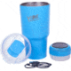 Fireside Outdoor Vibe Tumbler with/ Water-Resistant Bluetooth Speaker, Water Blue, 28oz, VIBE-28-WBLUE