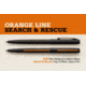 Fisher Space Pen Non-Reflective Search &amp; Rescue Cap-O-Matic Space Pen, Matte Black/Orange Line, M4BSROL