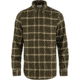 Fjallraven Ovik Comfort Flannel Shirt - Mens, Dark Olive-Sand Stone, Extra Small, F84132-633-195-XS
