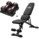 Flybird Fitness Wp129 Weight Bench Dumbbells Bundle Set, 15lb, 7820158009602