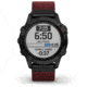 Garmin Fenix 6 Sapphire Multisport Fitness Watch, Black DLC w/Red Nylon Band, 010-02158-16