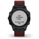 Garmin Fenix 6 Sapphire Multisport Fitness Watch, Black DLC w/Red Nylon Band, 010-02158-16