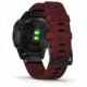 Garmin Fenix 6 Sapphire Multisport Fitness Watch, Black DLC w/Red Nylon Band, 010-02158-16