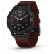 Garmin Fenix 6 Sapphire Multisport Fitness Watch, Black DLC w/Red Nylon Band, 010-02158-16