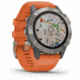 Garmin Fenix 6 Sapphire Multisport Fitness Watch, Ti Gray w/Orange Band, 010-02158-13