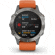 Garmin Fenix 6 Sapphire Multisport Fitness Watch, Ti Gray w/Orange Band, 010-02158-13