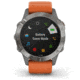 Garmin Fenix 6 Sapphire Multisport Fitness Watch, Ti Gray w/Orange Band, 010-02158-13