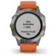 Garmin Fenix 6 Sapphire Multisport Fitness Watch, Ti Gray w/Orange Band, 010-02158-13