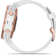 Garmin Fenix 6S Pro Multisport GPS Smartwatch, Rose Gold w/White Band, 010-02159-10