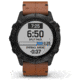 Garmin Fenix 6X Sapphire Multisport GPS Smartwatch, Black DLC w/Brown Leather Band, 010-02157-13