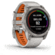 Garmin Fenix 7 ProSapphire Solar Edition Titanium with Fog Gray/Ember Orange Band Watch, 010-02777-20