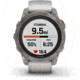 Garmin Fenix 7 ProSapphire Solar Edition Titanium with Fog Gray/Ember Orange Band Watch, 010-02777-20