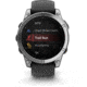 Garmin fenix E AMOLED 47mm GPS Watch, Stainless Steel with Black Silicone Band, 010-03025-02