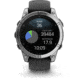 Garmin fenix E AMOLED 47mm GPS Watch, Stainless Steel with Black Silicone Band, 010-03025-02
