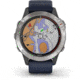 Garmin Quatix 6 Watch 47mm, w/Captain Blue Band, Gray, 010-02158-90