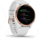 Garmin Vivoactive 4S GPS Smartwatch, White/Rose Gold, 010-02172-21