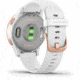 Garmin Vivoactive 4S GPS Smartwatch, White/Rose Gold, 010-02172-21
