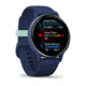 Garmin Vivoactive 5 Watch, Metallic Navy Aluminum Bezel w/ Navy Case and Silicone Band, 010-02862-12