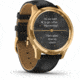 Garmin Vivomove 3 Luxe Hybrid Smartwatch w/Leather Band, 24K Gold/Black, 010-02241-02