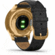 Garmin Vivomove 3 Luxe Hybrid Smartwatch w/Leather Band, 24K Gold/Black, 010-02241-02
