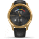 Garmin Vivomove 3 Luxe Hybrid Smartwatch w/Leather Band, 24K Gold/Black, 010-02241-02