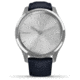 Garmin Vivomove 3 Luxe Hybrid Smartwatch w/Leather Band, Navy/Silver, 010-02241-00