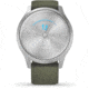 Garmin Vivomove 3 Style Hybrid Smartwatch w/Silicone Band, Moss Green/Silver, 010-02240-01