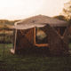 Gazelle G6 Deluxe 6-Sided Portable Gazebo Pop-Up Hub Screen Tent, Badlands Brown, 8-Person, GG610BR