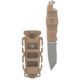 Gear Aid Kotu Tanto Survival Knife w/ Quick Release Sheath and Removable Belt Clip, Titanium-coated 3in Blade, Acetal Handle, Coyote, 62045